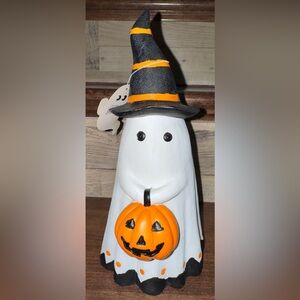 Super Cute 🥰 Spooky 👻 Treat or Trick Ghost 👻 Sculptures Resin 11" Tall - NEW